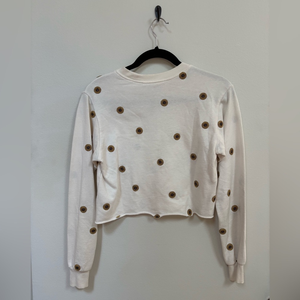 Vintage cropped daisy sweatshirt, size XS - Picture 2 of 3